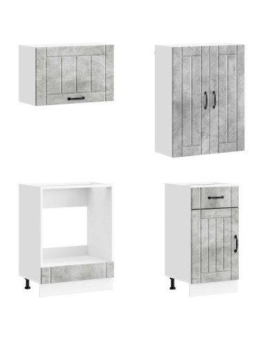 Unità Cucina LUCCA 8 pcs Grigio Cemento Legno ingegnerizzato