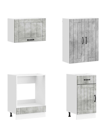 Unità Cucina LUCCA 8 pcs Grigio Cemento Legno ingegnerizzato