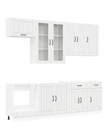 Unità Cucina LUCCA 8 pcs Bianco Lucido Legno ingegnerizzato