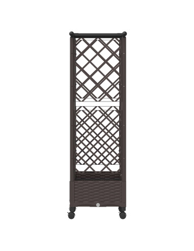 Letto Rialzato con Griglia e Tetto Marrone 124 x 40 x 127 cm PP