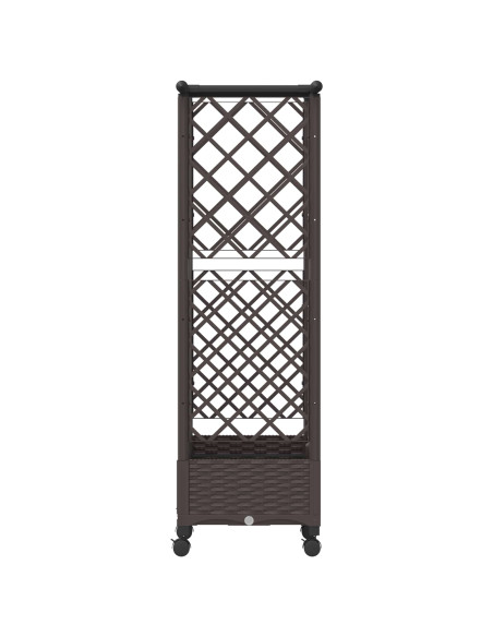 Letto Rialzato con Griglia e Tetto Marrone 124 x 40 x 127 cm PP