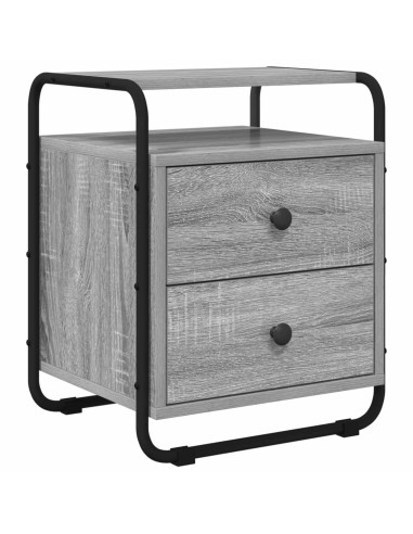 Armadio da Notte 2 pz Sonoma grigio Legno ingegnerizzato
