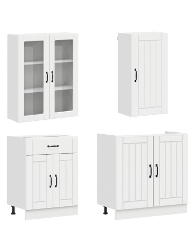 Unità Cucina LUCCA 8 pcs Bianco Lucido Legno ingegnerizzato