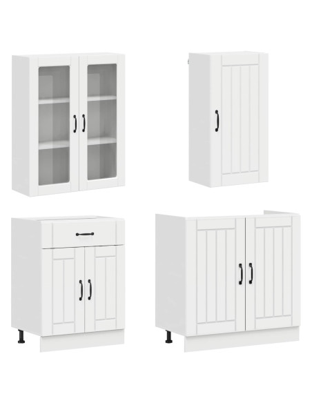 Unità Cucina LUCCA 8 pcs Bianco Lucido Legno ingegnerizzato