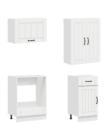 Unità Cucina LUCCA 8 pcs Bianco Lucido Legno ingegnerizzato