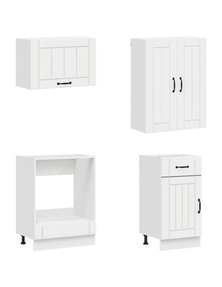 Unità Cucina LUCCA 8 pcs Bianco Lucido Legno ingegnerizzato