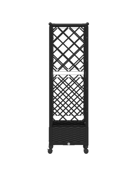 Letto Rialzato con Griglia e Tetto Nero 124 x 40 x 127 cm PP