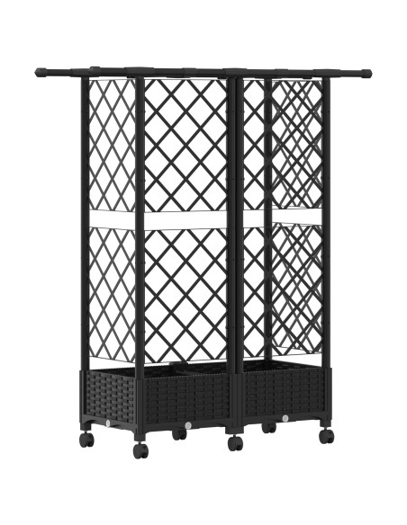 Letto Rialzato con Griglia e Tetto Nero 124 x 40 x 127 cm PP