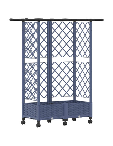 Letto Rialzato con Griglia e Tetto Grigio 124 x 40 x 127 cm PP