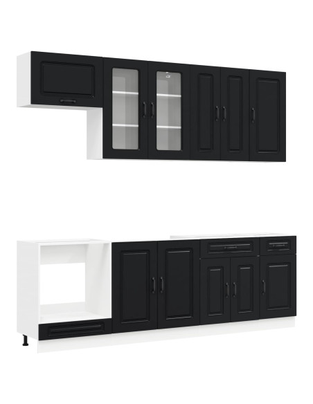 Unità Cucina KALMAR 8 pcs Nero Legno ingegnerizzato