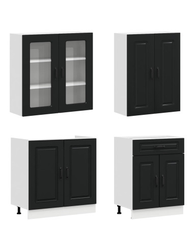 Unità Cucina KALMAR 8 pcs Nero Legno ingegnerizzato