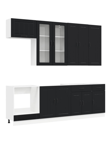Unità Cucina LUCCA 8 pcs Nero Legno ingegnerizzato