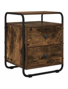 Armadio da Notte Rovere Fumo Legno ingegnerizzato 2
