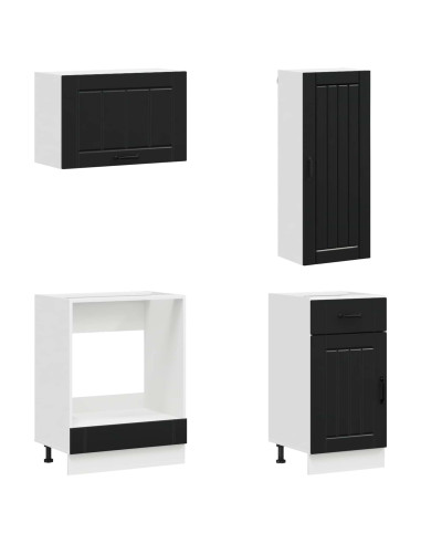 Unità Cucina LUCCA 8 pcs Nero Legno ingegnerizzato