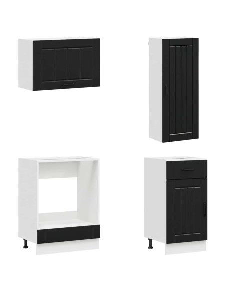 Unità Cucina LUCCA 8 pcs Nero Legno ingegnerizzato