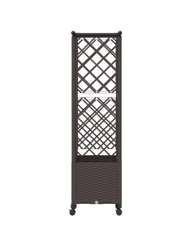 Letto Rialzato con Griglia e Tetto Marrone 124 x 40 x 142 cm PP