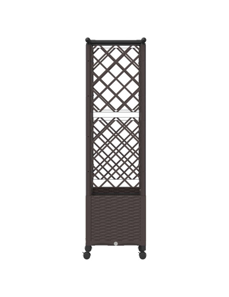 Letto Rialzato con Griglia e Tetto Marrone 124 x 40 x 142 cm PP