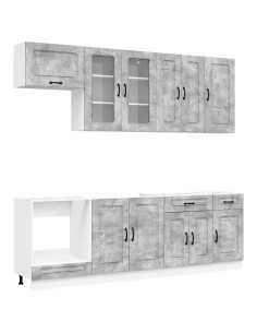 Unità Cucina KALMAR 8 pcs Grigio Cemento Legno ingegnerizzato 2
