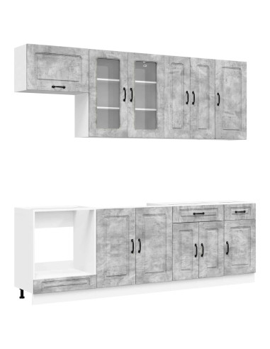 Unità Cucina KALMAR 8 pcs Grigio Cemento Legno ingegnerizzato