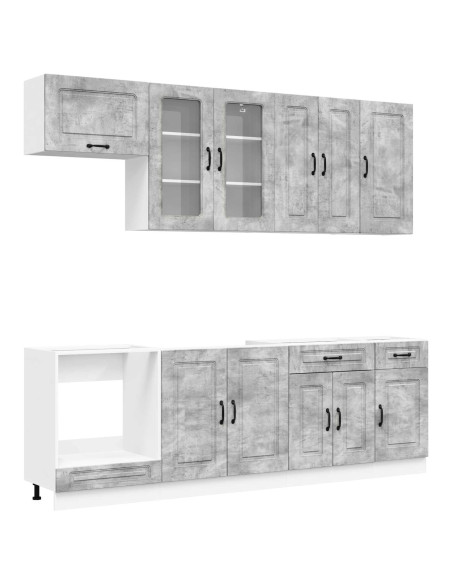 Unità Cucina KALMAR 8 pcs Grigio Cemento Legno ingegnerizzato