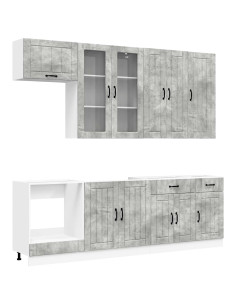 Unità Cucina LUCCA 8 pcs Grigio Cemento Legno ingegnerizzato 2