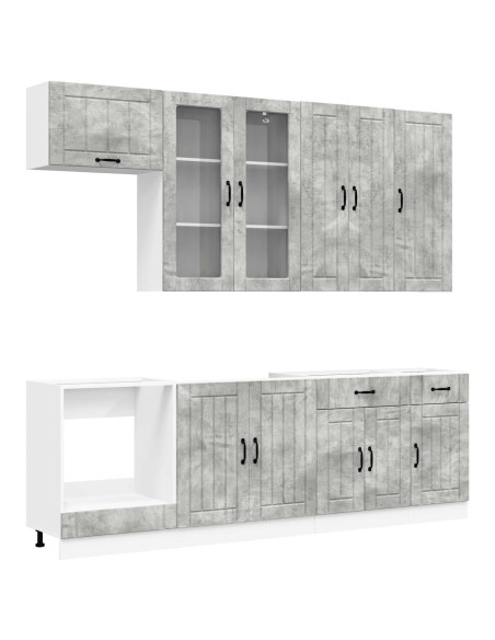 Unità Cucina LUCCA 8 pcs Grigio Cemento Legno ingegnerizzato