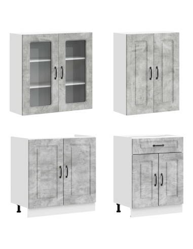 Unità Cucina KALMAR 8 pcs Grigio Cemento Legno ingegnerizzato