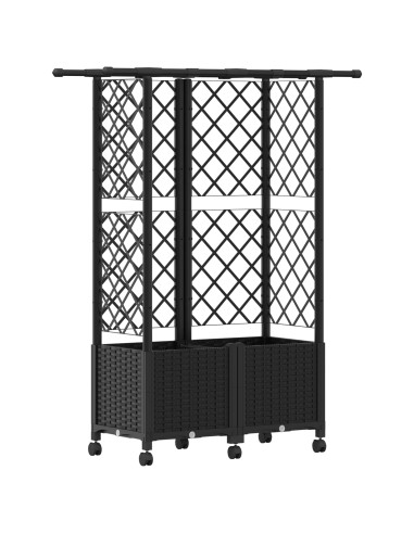 Letto Rialzato con Griglia e Tetto Nero 124 x 40 x 142 cm PP