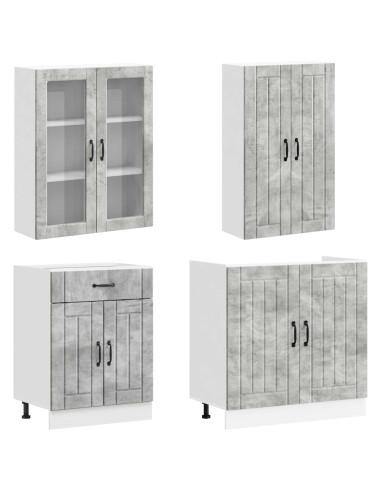 Unità Cucina LUCCA 8 pcs Grigio Cemento Legno ingegnerizzato