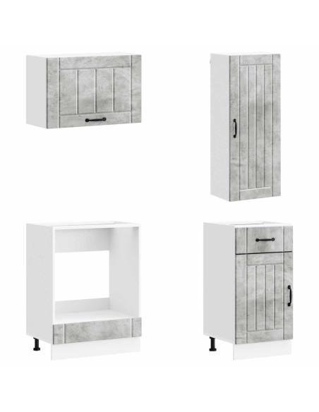 Unità Cucina LUCCA 8 pcs Grigio Cemento Legno ingegnerizzato