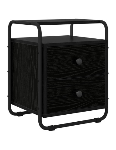 Armadio da Notte 2 pz Rovere Nero Legno ingegnerizzato
