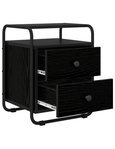Armadio da Notte 2 pz Rovere Nero Legno ingegnerizzato