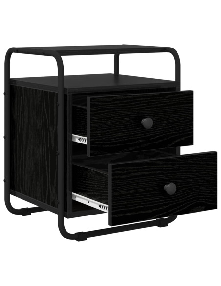 Armadio da Notte 2 pz Rovere Nero Legno ingegnerizzato
