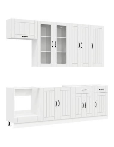 Unità Cucina LUCCA 8 pcs Bianco Lucido Legno ingegnerizzato