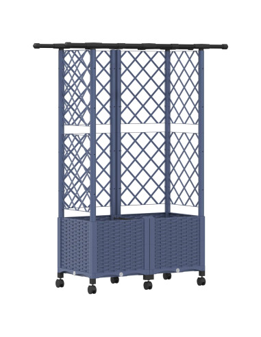 Letto Rialzato con Griglia e Tetto Grigio 124 x 40 x 142 cm PP
