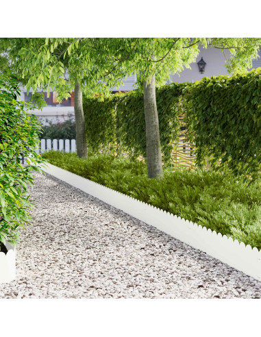 Bordura per Prato 30 pcs 103 x 25 cm Acciaio Bianco