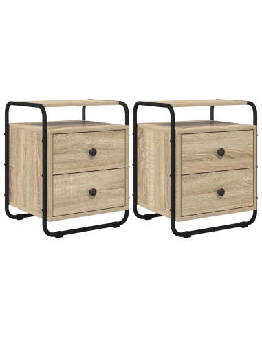 Armadio da Notte 2 pz Rovere Sonoma Legno ingegnerizzato