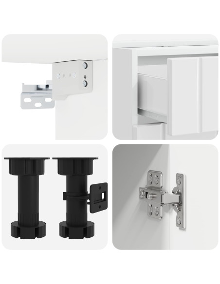 Unità Cucina LUCCA 8 pcs Bianco Lucido Legno ingegnerizzato