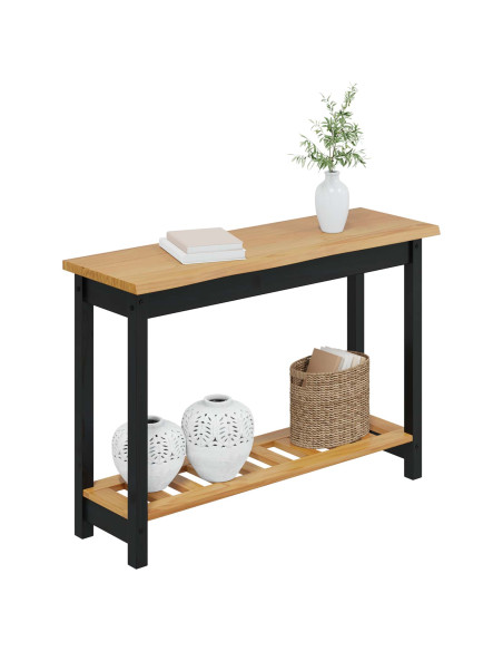 Tavolo consolle con lo scaffale EKAI Nero 112 x 35 x 76 cm