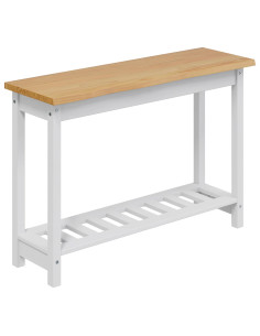 Tavolo consolle con lo scaffale EKAI Bianco 112 x 35 x 76 cm 2