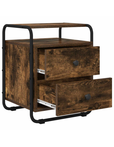 Armadio da Notte 2 pz Rovere Fumo Legno ingegnerizzato