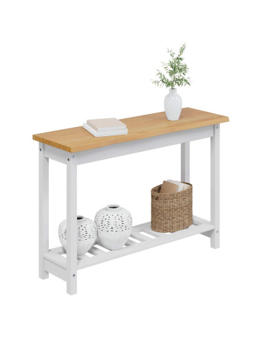 Tavolo consolle con lo scaffale EKAI Bianco 112 x 35 x 76 cm