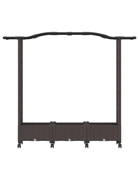Letto rialzato con traliccio e ruote Marrone 169 x 40 x 129 cm