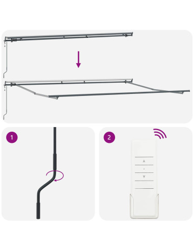 Tenda retrattile Tortora 400 × 350 cm Tessuto e Alluminio