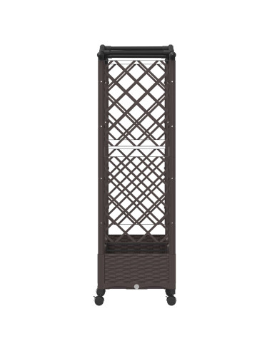 Letto rialzato con traliccio e ruote Marrone 169 x 40 x 129 cm