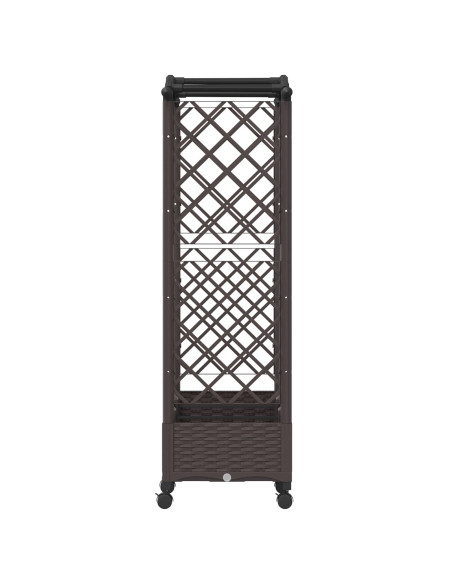 Letto rialzato con traliccio e ruote Marrone 169 x 40 x 129 cm