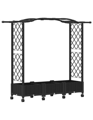 Letto Rialzato con Griglia e Tetto Nero 169 x 40 x 129 cm PP