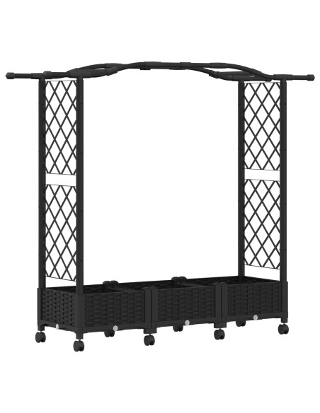 Letto Rialzato con Griglia e Tetto Nero 169 x 40 x 129 cm PP