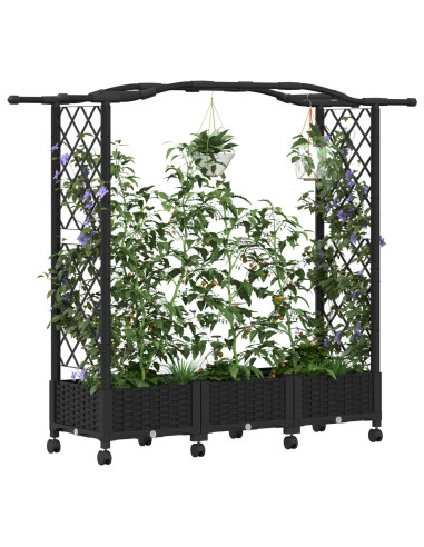 Letto Rialzato con Griglia e Tetto Nero 169 x 40 x 129 cm PP