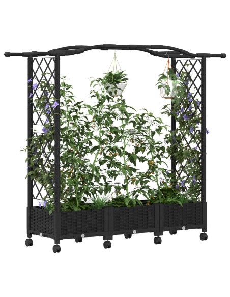 Letto Rialzato con Griglia e Tetto Nero 169 x 40 x 129 cm PP